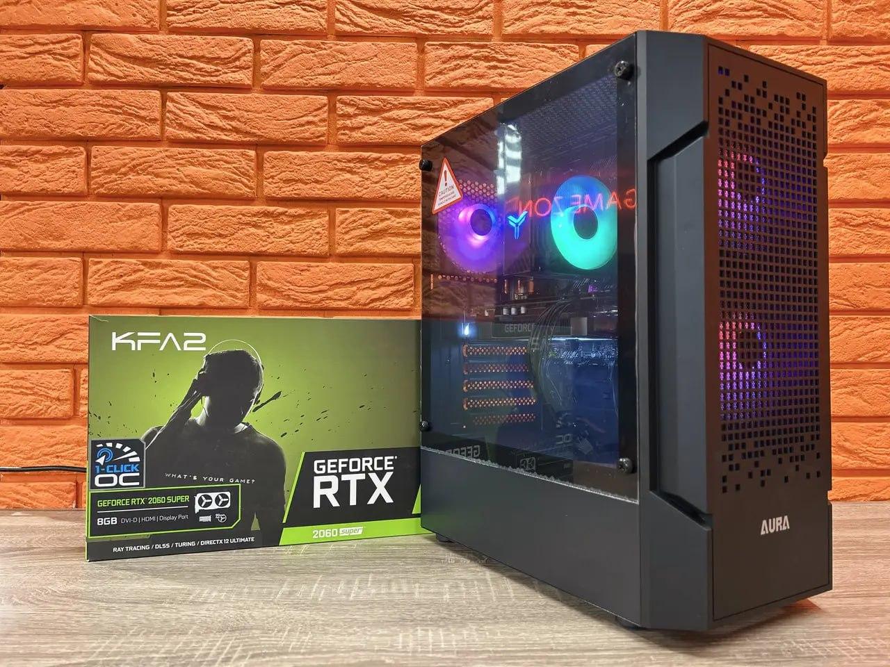 Ігровий комп' ютер GAMDIAS AURA GC7, AMD Ryzen 5 8400F 4.7 GHz, DDR5 32ГБ, NVME 512ГБ, RTX 2060 Super 8ГБ