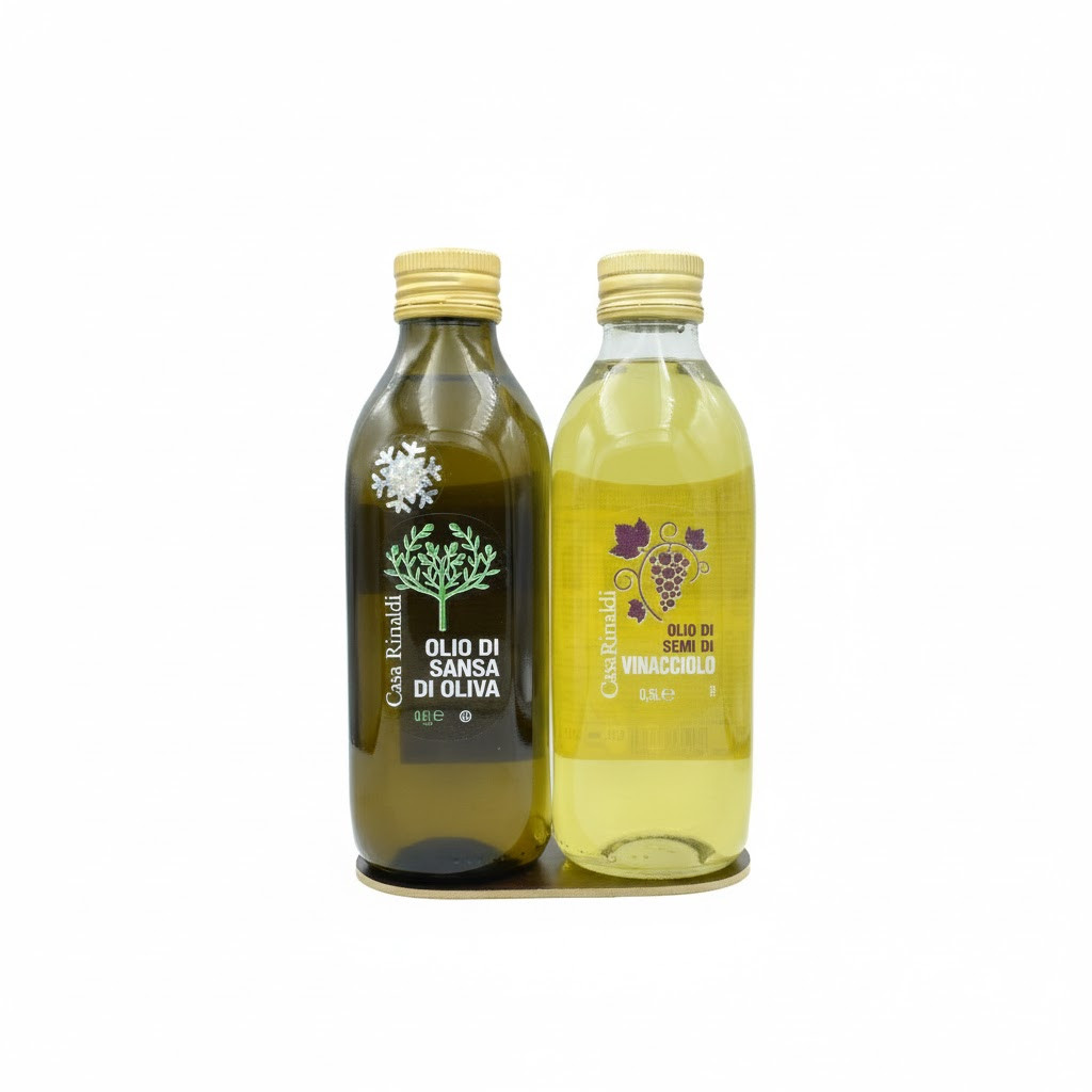 Подарунковий набір олії Casa Rinaldi №3 (Олія оливкова 500 мл, Олія з виноградних кісточок 500 мл), фото 1