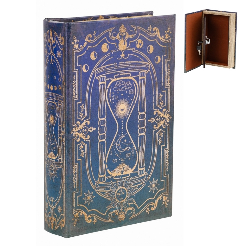 Книга-сейф у вигляді книги "Пісочний годинник" на замку для зберігання, грошей, документів, цінних речей 26*17*5 см, фото 1