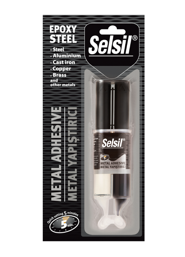 Епоксидний клей для металу Selsil Metal Adhesive шприц 28 г
