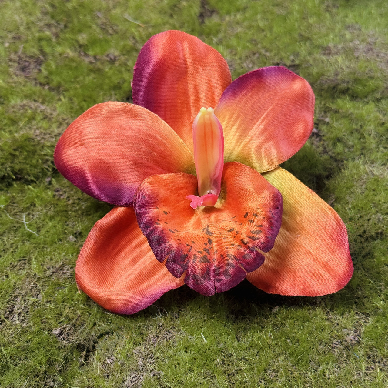 Орхідея штучна коричнева, 24 шт. Орхідея штучна 13 см, Орхідея для декору квартири діаметр бутона 6 см, фото 1