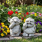 Набір 2 шт Садові скульптури з бетону, Ручна робота, 22см, (4 кг*2), "Тролі " / Садова фігура Тролі / Статуетка садова, фото 2