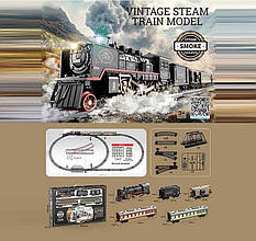 Залізниця дитяча HS 8023 A, локомотив, 4 вагони, звуки, підсвічування, парогенератор