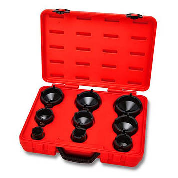 Набір головок для стопорних гайок із зовнішніми зубцями (KM4-KM12) 9од. TOPTUL JGAI0901