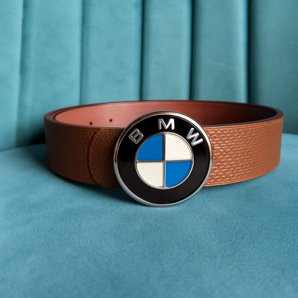 Чоловічий ремінь BMW Drive коричневий із коробкою, чоловічий пояс, фото 1