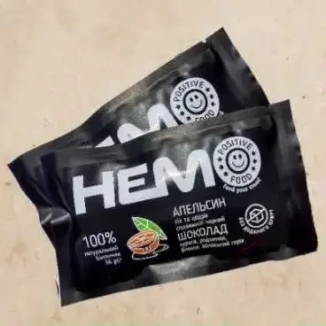 Натуральний шоколадний батончик "HEMO" апельсин Positive Food 36 г 2шт