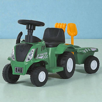 Каталка-толокар 2в1 трактор з причепом Bambi M 6153B зі світлом, музикою та MP3