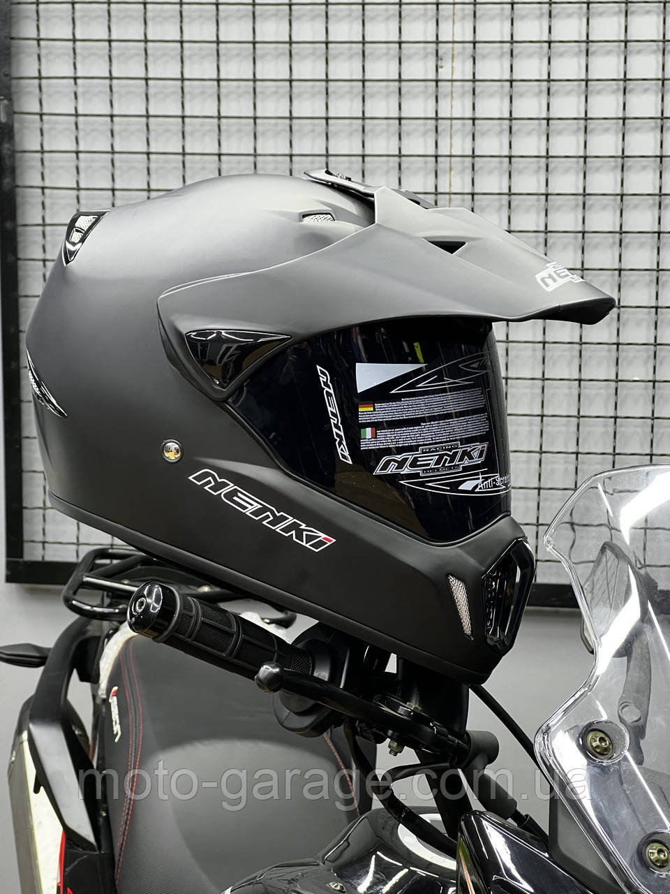 Шолом (МОТАРД) NENKI MX-310 MATT BLACK YELLOW, фото 1