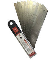 Змінні леза для будівельного ножа канцелярського 18х100х0,5 мм сегментні (10 шт.)