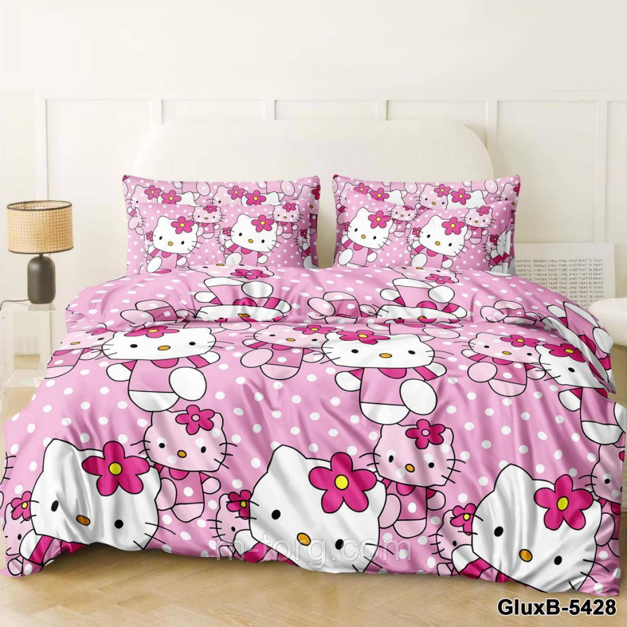 Комплект постільної білизни полуторний 145/215 з дитячим малюнком, одна нав-ка 70/70, тканина сатин