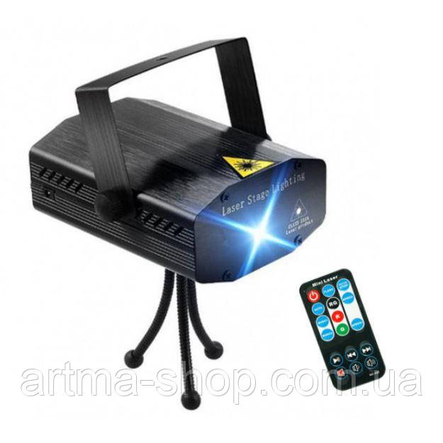 Лазерний проектор з пультом керування для приміщення на тринозі HJ06 портативна світломузика