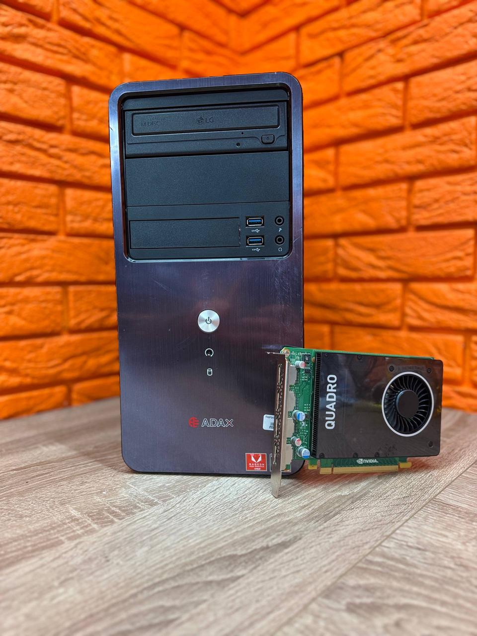 Ігровий комп'ютер ATX Black Tower, AMD Ryzen 5 2400G 3.9GHz, DDR4 16ГБ, SSD 256ГБ, Quadro M2000 4GB