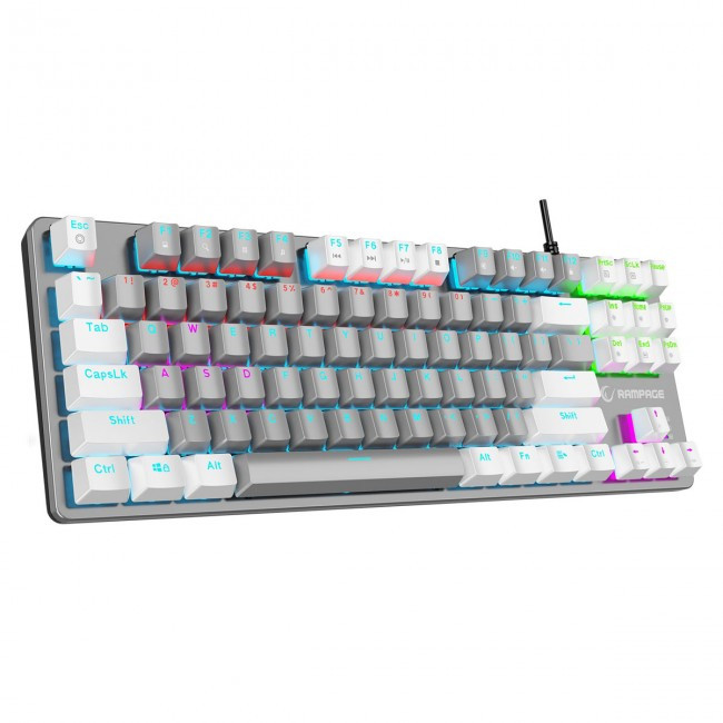Rampage Keyboard gamingowa mechaniczna Snug RGB KRGD Blue grey-White, фото 1