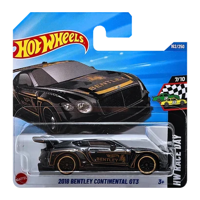 Машинка Базова Hot Wheels 2018 Bentley Continental GT3 Race Day 1:64 JBB30 Black, фото 1