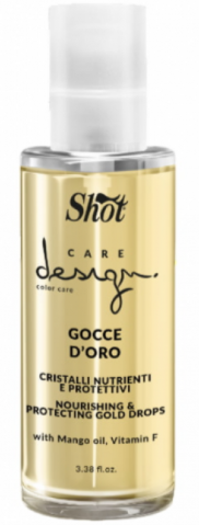 Золоті кристали для фарбованого волосся з олією манго та віт. F Shot Design Color Care Gocce D, 100 мл, фото 1