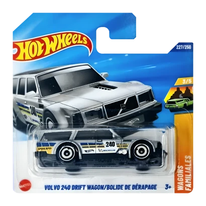 Машинка Базова Hot Wheels Volvo 240 Drift Wagon Wagons 1:64 JBB40 Silver, фото 1