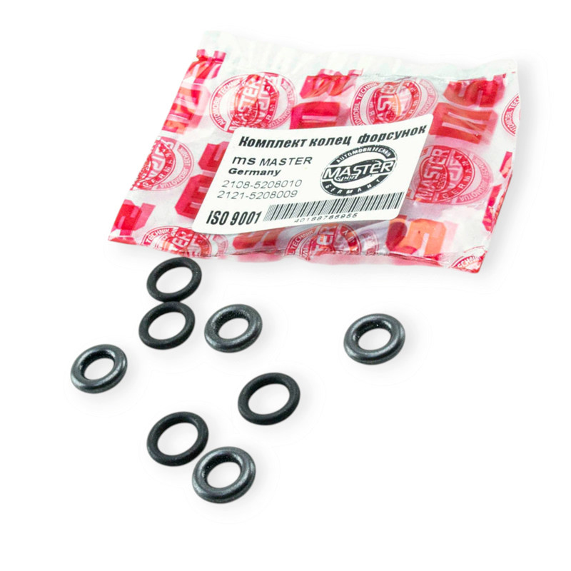 Кольцо уплот. ВАЗ, ГАЗ, Деу (4шт толст.+4шт тонких) графит форсунки, фото 1