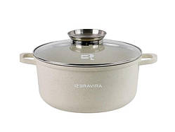 Каструля Bravira Sand Light з силік. прихватками 5,5 л d26 см h12 см алюміній з мармуровим покриттям (BR8007-26)