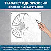 Трафарет для фарбування Японка з парасолькою, одноразовий з самоклеючої плівки 95 х 96 см, фото 3