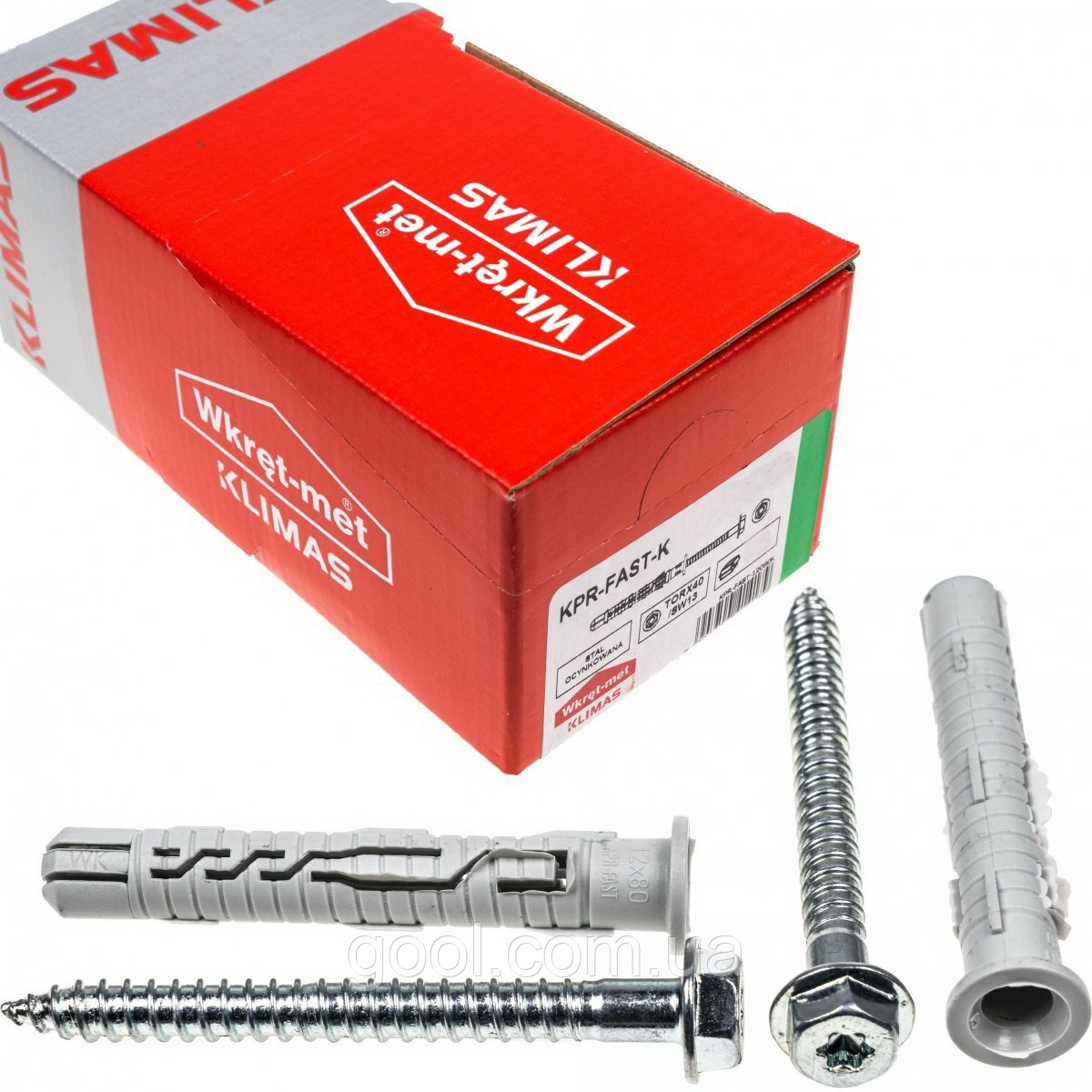 Дюбель 8х100мм Wkret-Met Klimas KPR-FAST K фасадний рамний з шурупом та шестигранною головкою упаковка 50 штук, фото 1