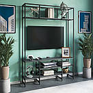 Тумба під телевізор Лофт з 4 відкритими полицями з ЛДСП Елегантна тумба під ТБ 140 см шириною, фото 4