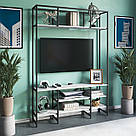 Тумба під телевізор Лофт з 4 відкритими полицями з ЛДСП Елегантна тумба під ТБ 140 см шириною, фото 2