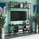 Тумба під телевізор Лофт з 4 відкритими полицями з ЛДСП Елегантна тумба під ТБ 140 см шириною, фото 6