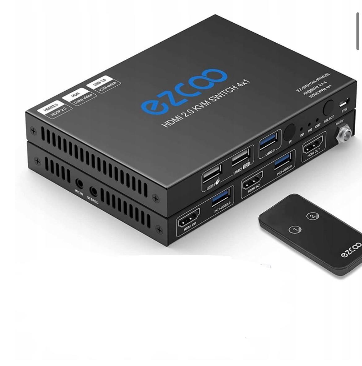 Б/У 4K HDMI KVM-перемикач з 2 портами USB 3.0 ezcoo, Amazon, Німеччина