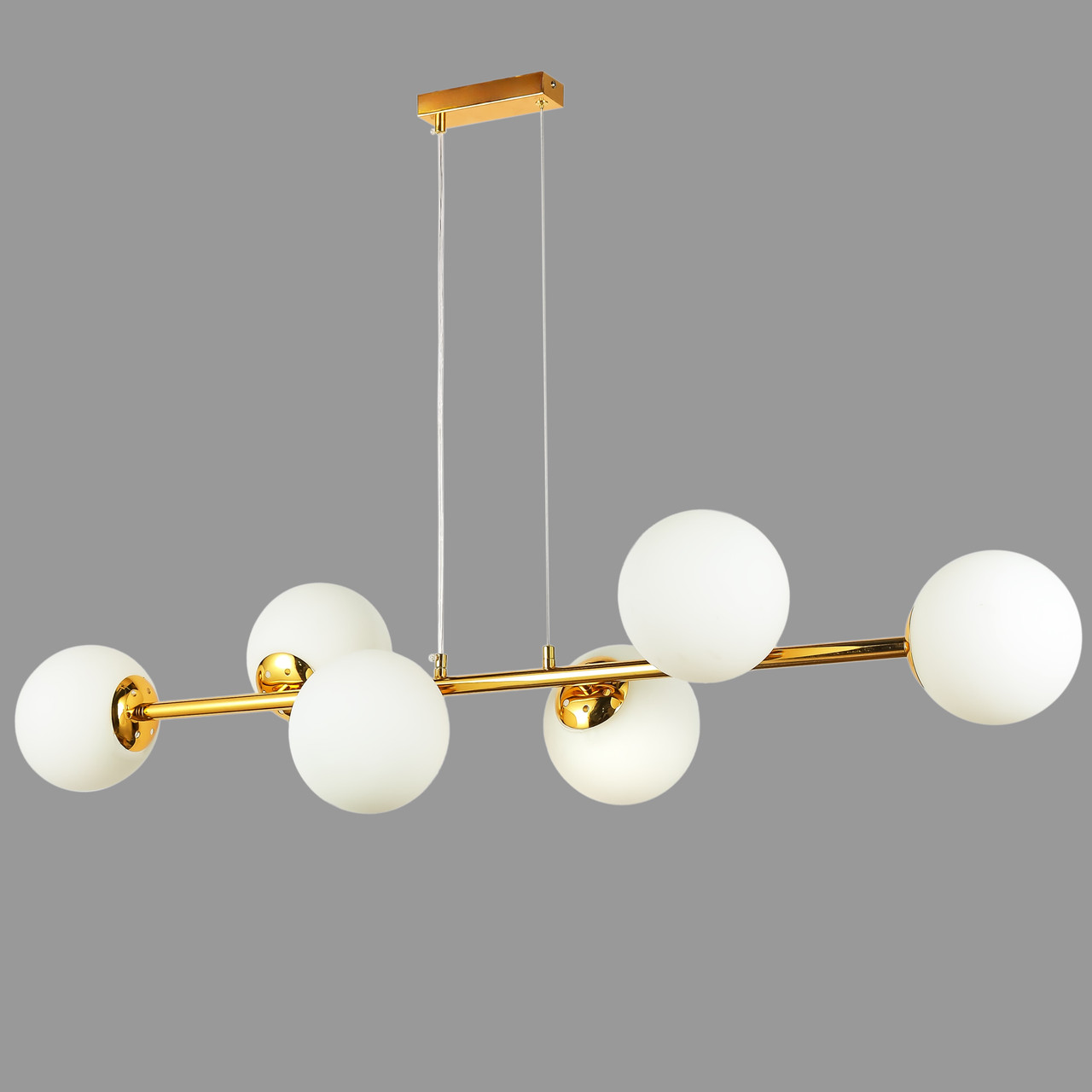 Золота люстра довга 115см на 6 ламп (84-1021-6 DDG+WH)