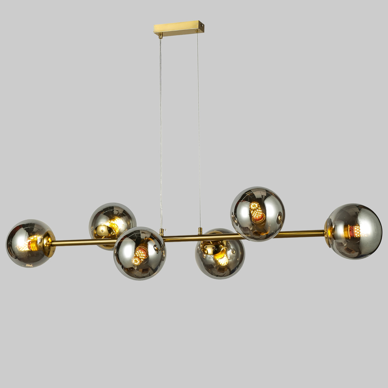 Бронзова люстра довга 115см на 6 ламп (84-1021-6 GAB+BK)