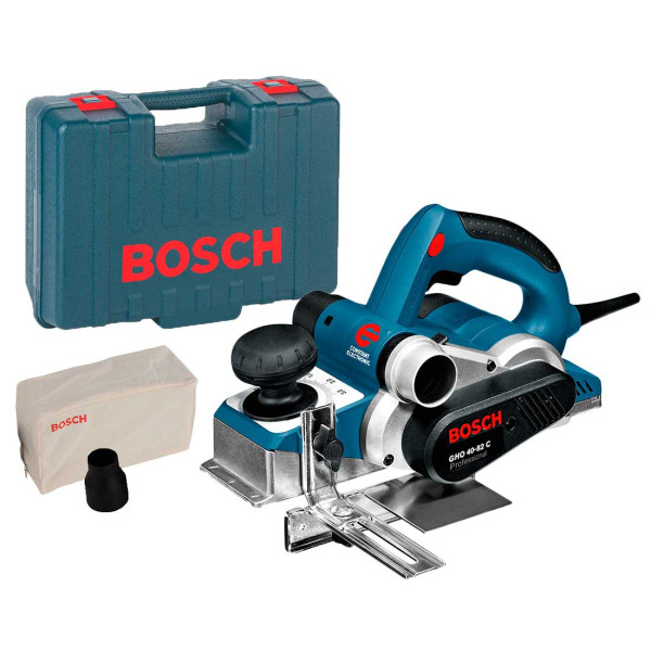 Рубанок Bosch Professional GHO 40-82 C у чемодані з паралельним упором, обмежувачем глибини, ножем, пилозбірником 060159A760