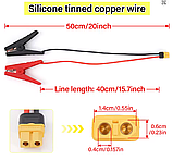 14 AWG 50 см затискач «крокодил» до штекера XT60 крокодили перехідник, фото 2