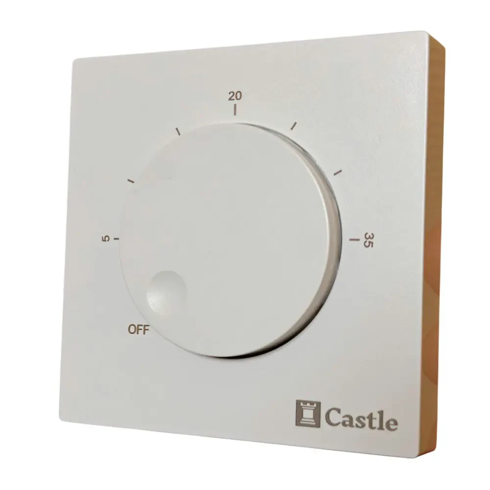 Терморегулятор ( накладний з датчиком повітря )  для теплої підлоги Castle AC309H ( матовий)