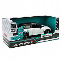 Іграшкова машинка Автопром MINI Cooper біла 1:28 — металева модель зі світлом і звуком, 13,5 см, арт. 68739-1, фото 9