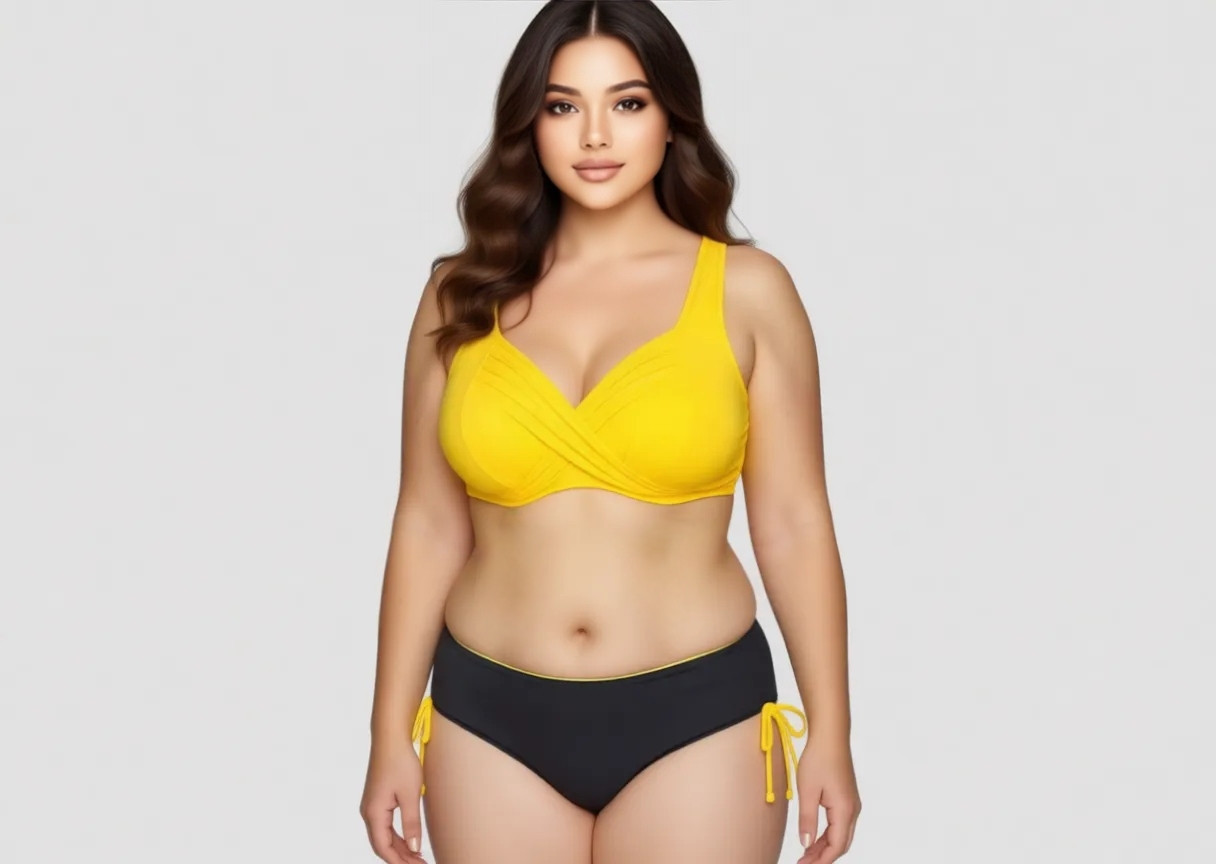 ОПТКупальник для полных SISIANNA 51810 Кейла желтый(В НАЛИЧИИ ТОЛЬКО 50 52 54 56 58 УКР р-ры)