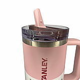 Термос термочашка Stanley Quencher ProTour Flip Straw Tumbler з нержавіючої сталі 1,18 л pastel pink KT7001959 solve, фото 2