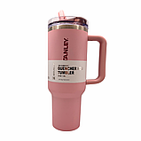 Термос термочашка Stanley Quencher ProTour Flip Straw Tumbler з нержавіючої сталі 1,18 л pastel pink KT7001959 solve, фото 5