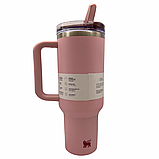 Термос термочашка Stanley Quencher ProTour Flip Straw Tumbler з нержавіючої сталі 1,18 л pastel pink KT7001959 solve, фото 6
