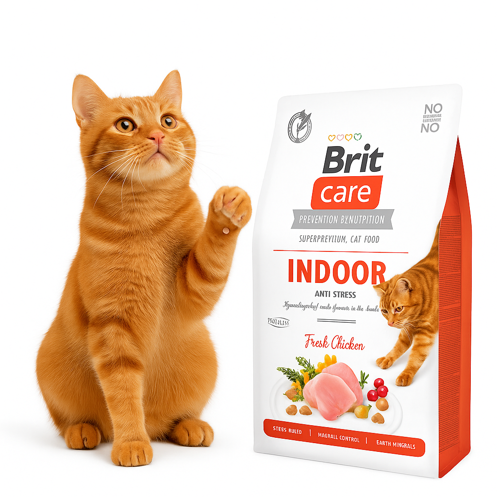 Brit Care Grain-Free Indoor Anti-Stress 7кг.- беззерновий корм для котів, фото 1