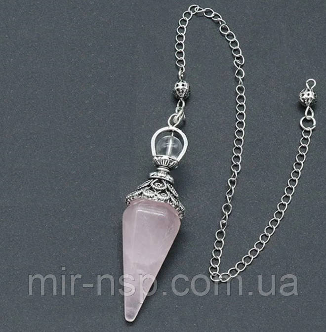 Маятник із 100% натурального рожевого кварцу, фото 1