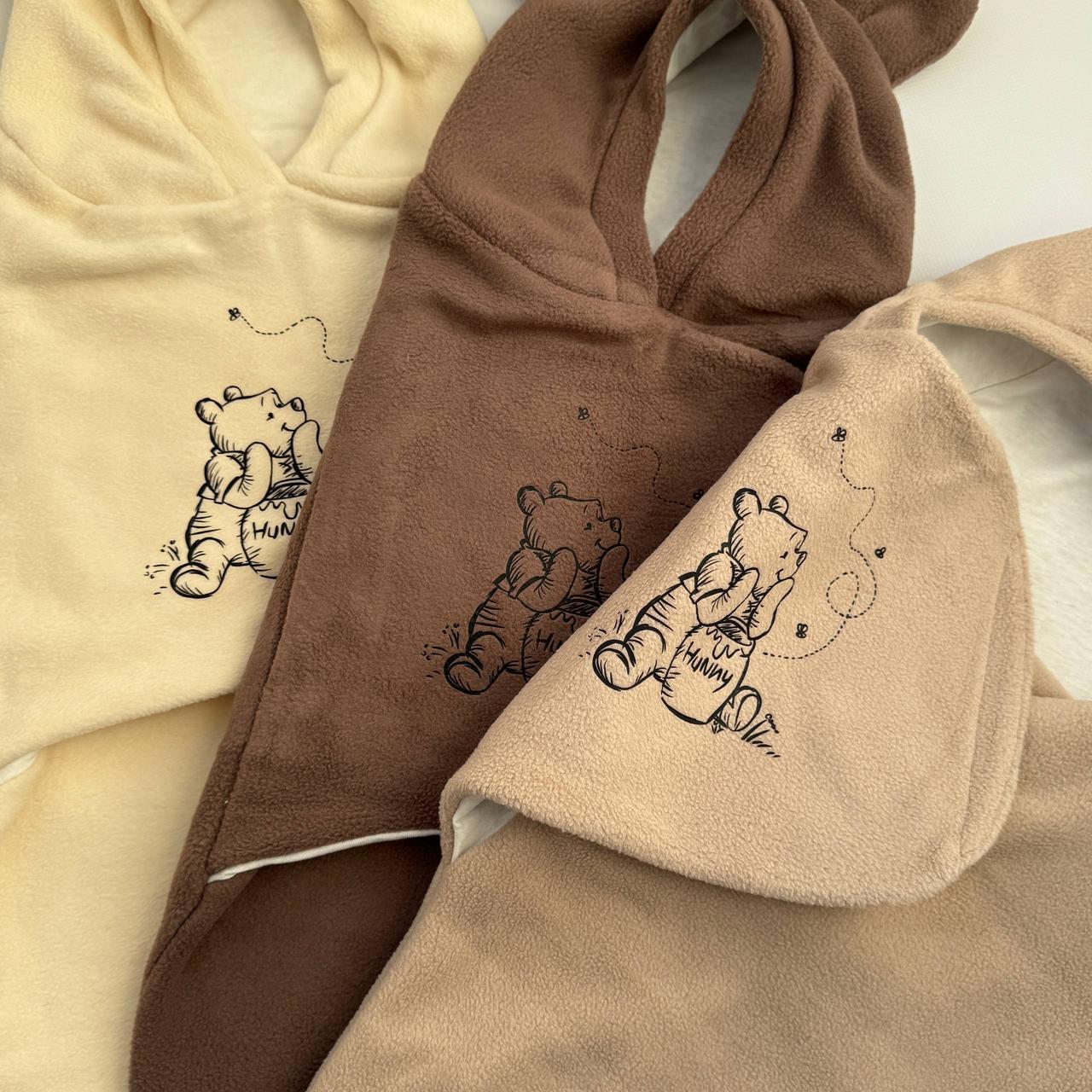 Кокон для новонародженого малюка теплий на липучці із флісу, фото 1