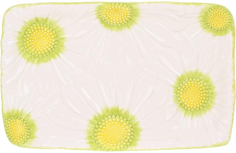 Блюдо керамічне прямокутне "Ромашка" 32х20см, фото 1