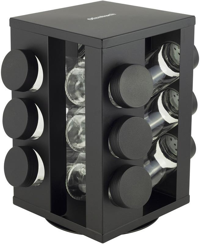 Набір ємностей для спецій Ofenbach Spice World 12 спецовників на підставці, чорний, фото 1