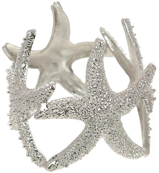 Комплект 6 кілець для серветок "Морська Зірка" Ø5см, металеві, фото 1