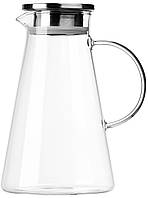 Глечик з кришкою ARDESTO 1800мл, боросилікатне скло, нержавіюча сталь, прозорий