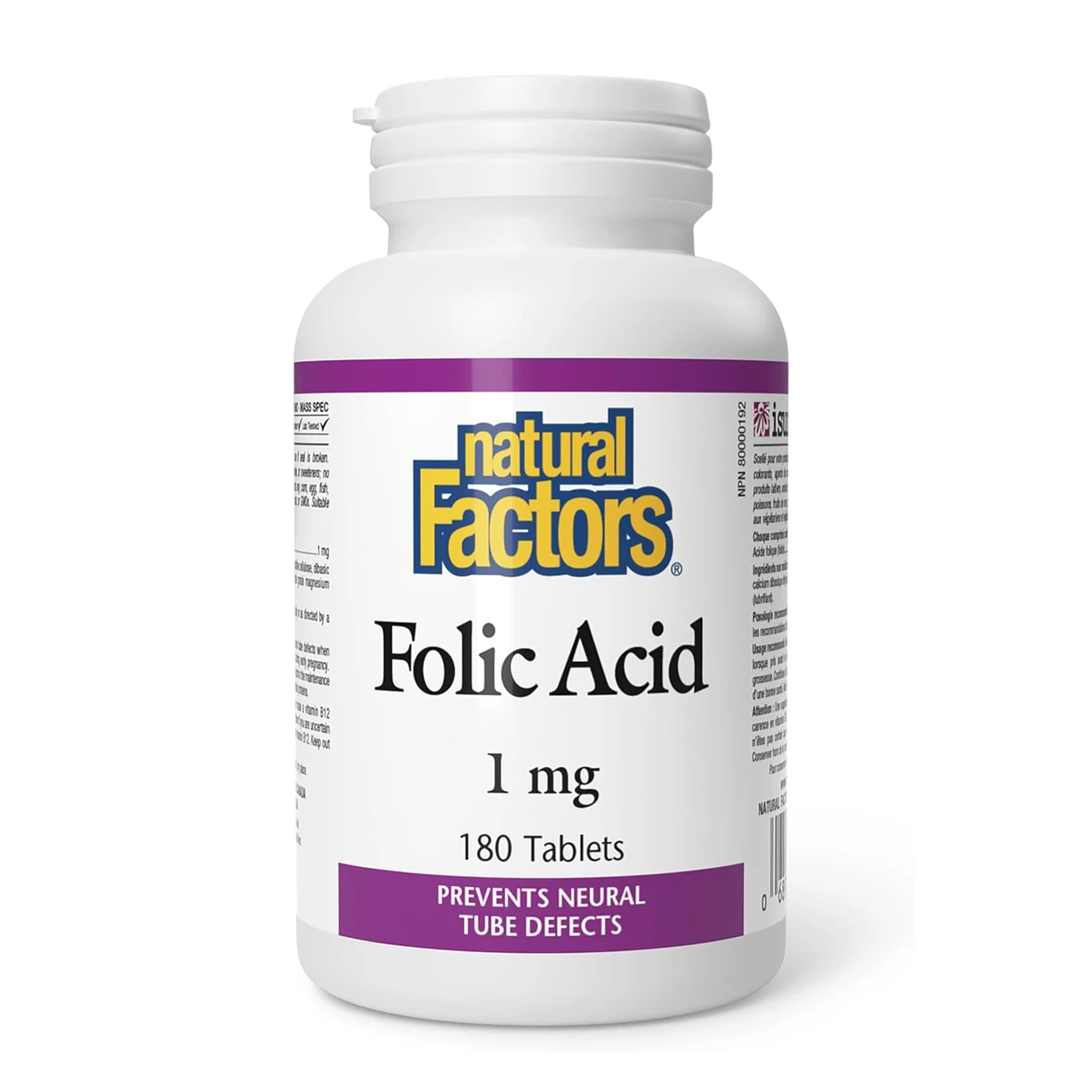 Folic Acid 1mg - 180 caps, фото 1