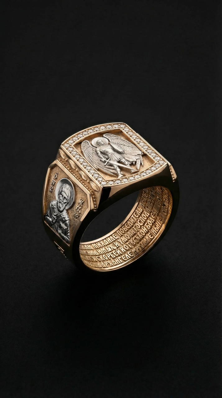 Перстінь золотий із личками, фото 1