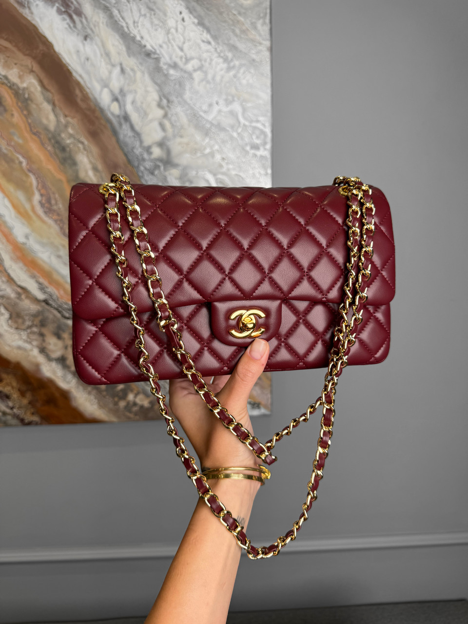 Chanel Classic 25 Flap Burgundy with Gold Hardware, фото 1