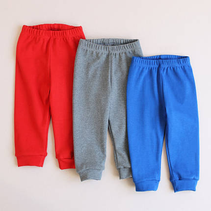 Дитячі сині штани з еластичної рібани для новонароджених і малюків м’які спортивні штанці на манжетах, фото 2