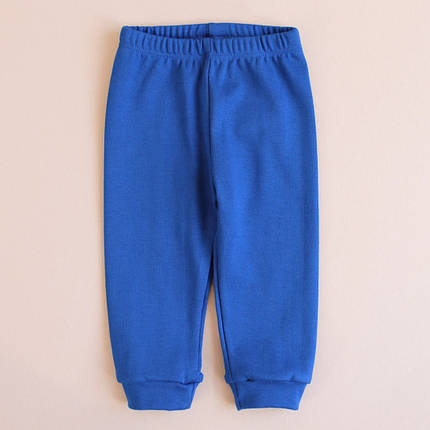 Дитячі сині штани з еластичної рібани для новонароджених і малюків м’які спортивні штанці на манжетах, фото 1